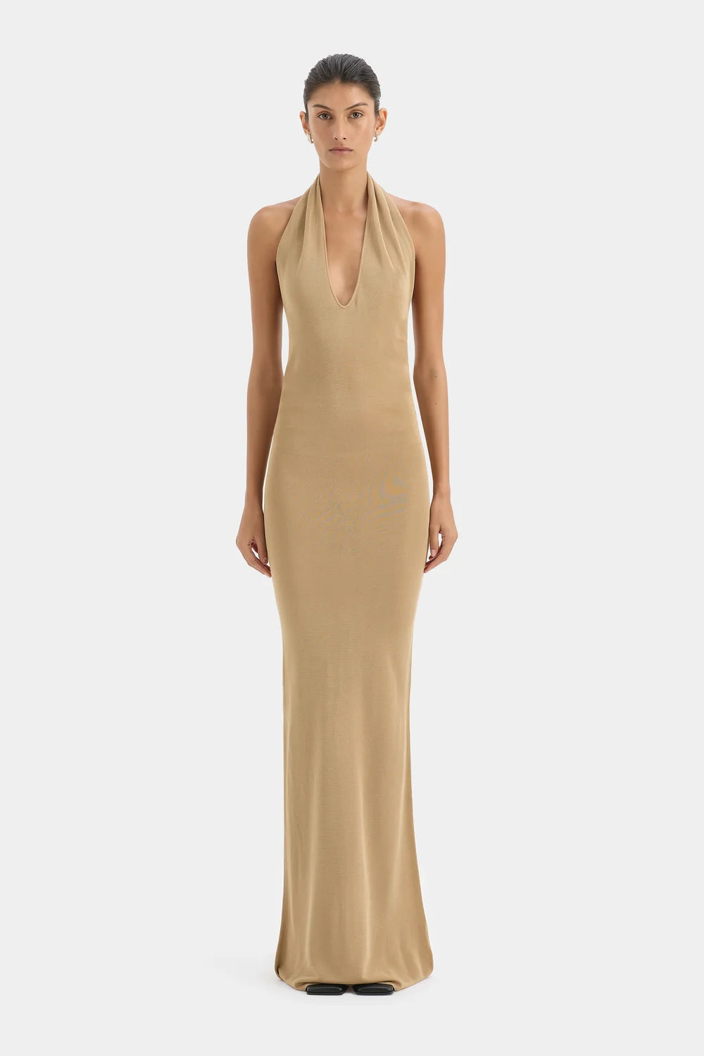Elysian Collective Sir The Label Viroa Midi Dress Gold Metallic