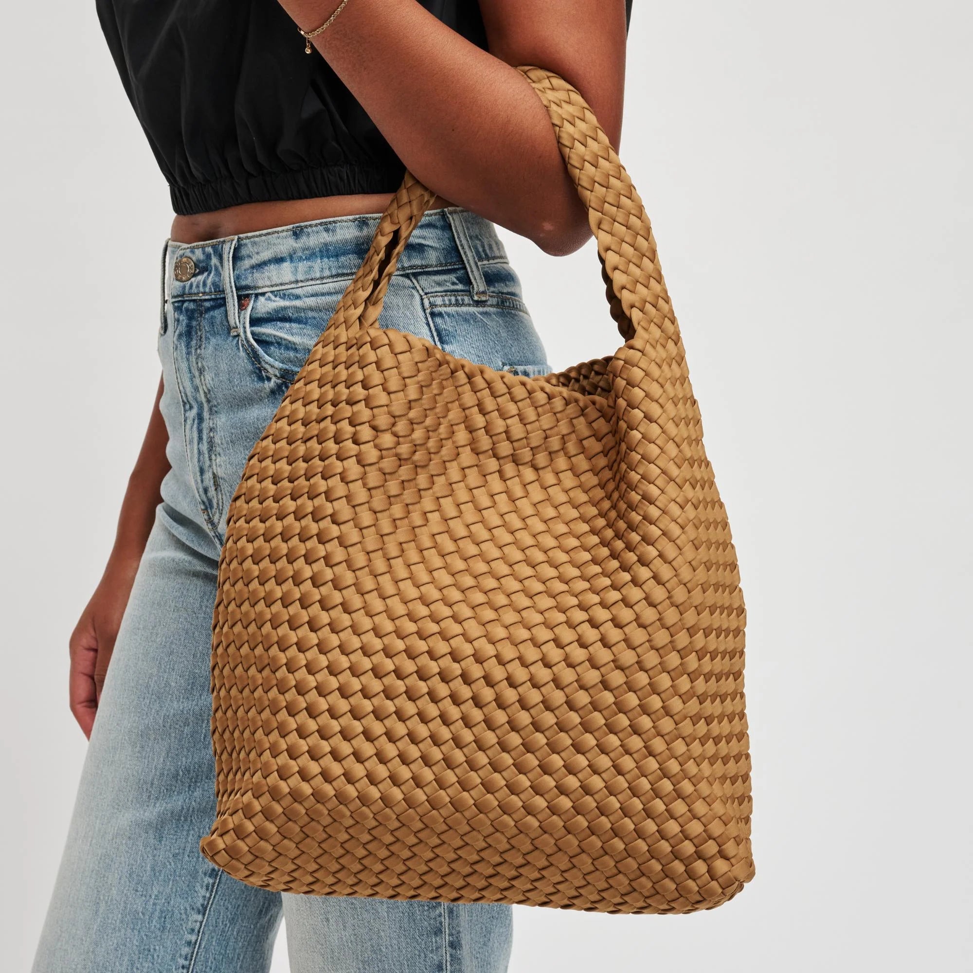Elysian Collective Sol And Solene Celestial Woven Neoprene Hobo Sand