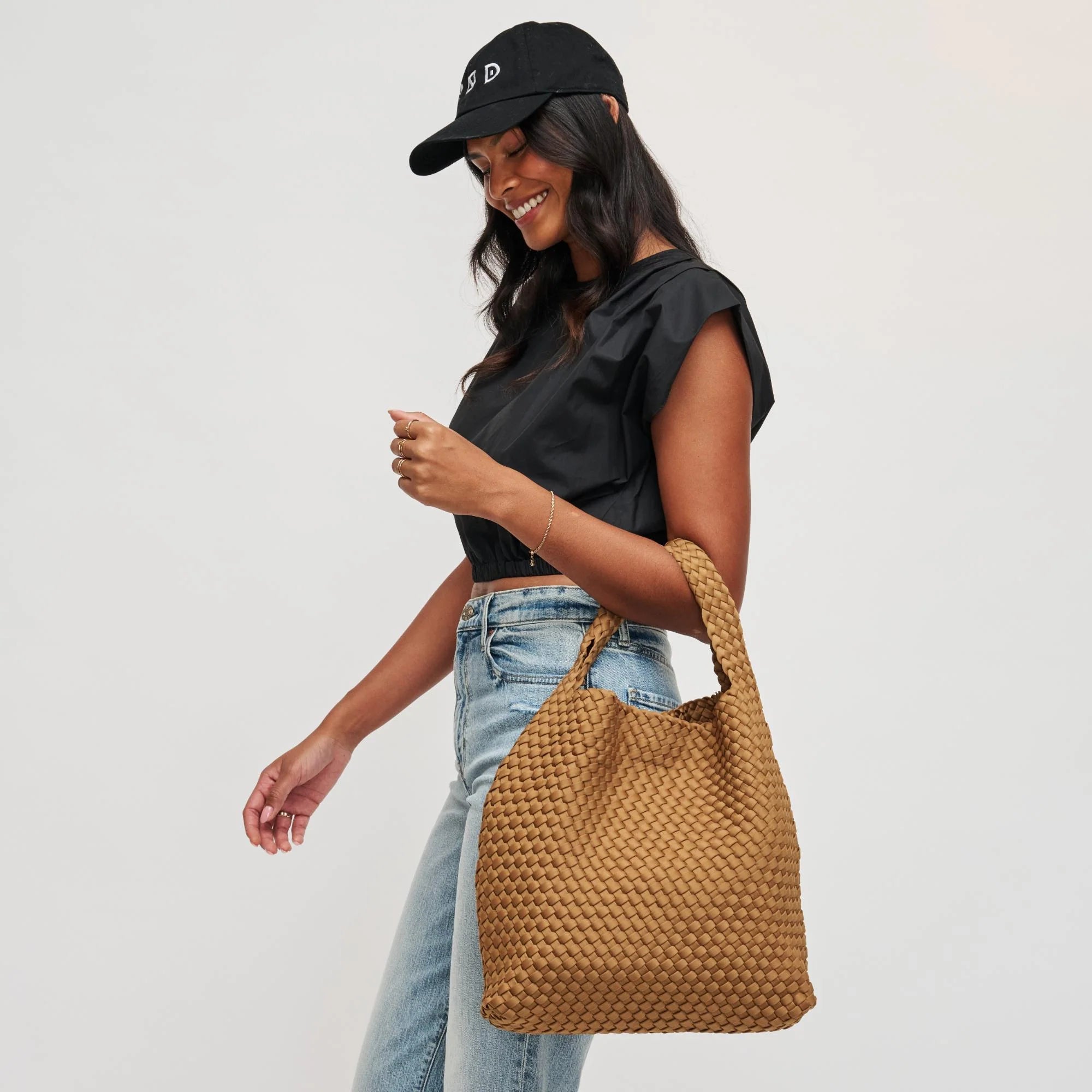 Elysian Collective Sol And Solene Celestial Woven Neoprene Hobo Sand