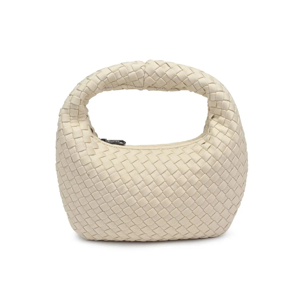 Elysian Collective Sol And Solene Dare to Dram Small Woven Clutch Neoprene Cream