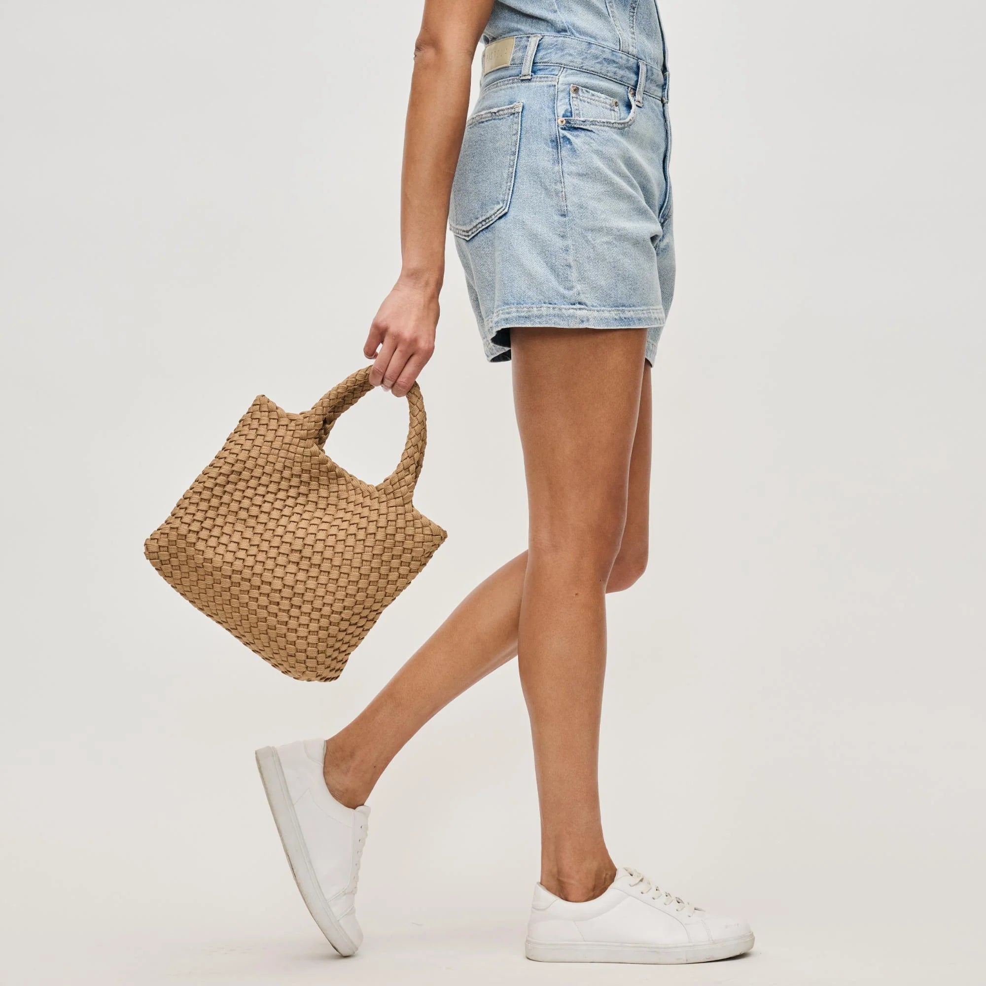 Elysian Collective Sol And Solene Sky's The Limit Small Laced up Eco Edition Crossbody Bag Nude