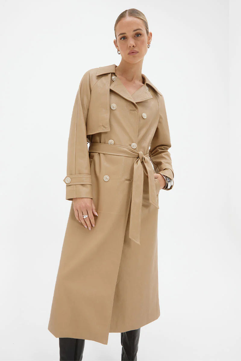 Elysian Collective Sovere Studio Ascend PU Trenchcoat Praline