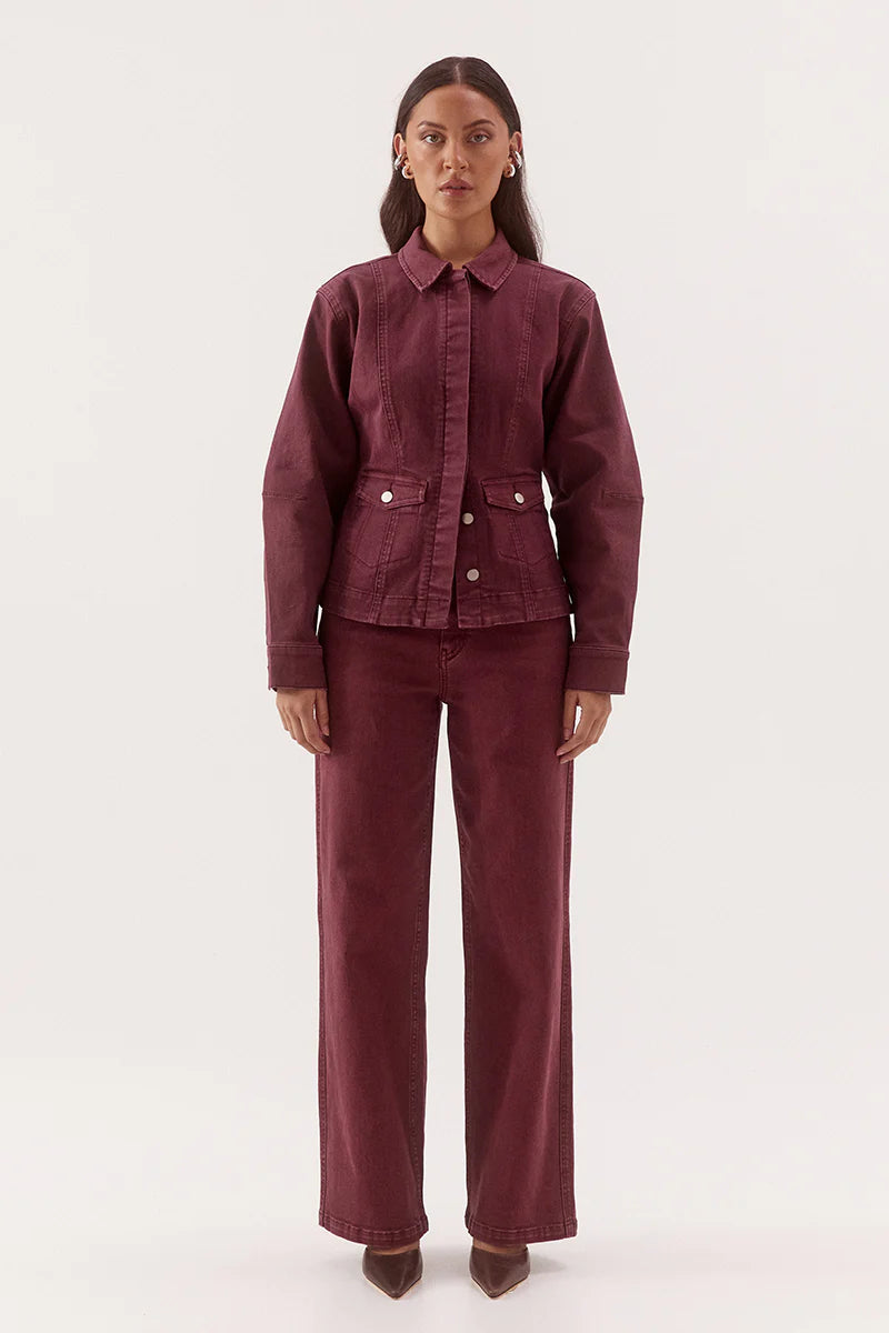 Elysian Collective Sovere Studio Blaine Denim Jacket Vino