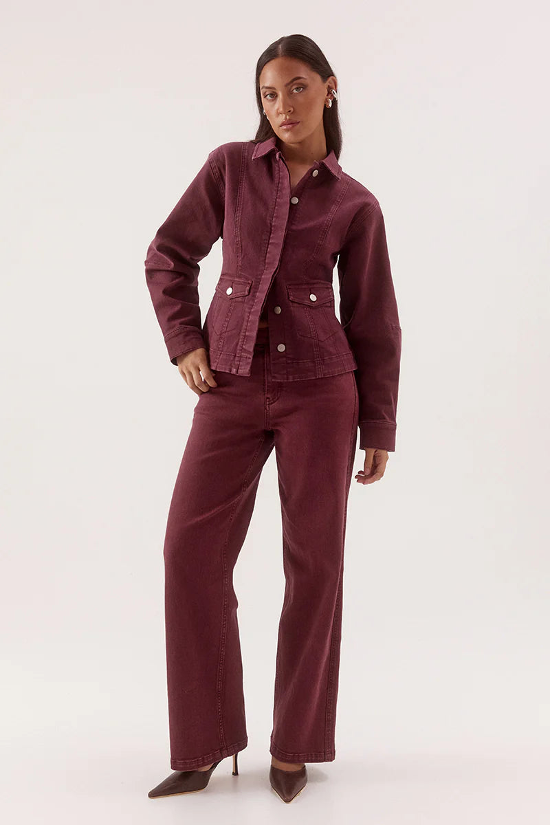 Elysian Collective Sovere Studio Blaine Denim Jacket Vino