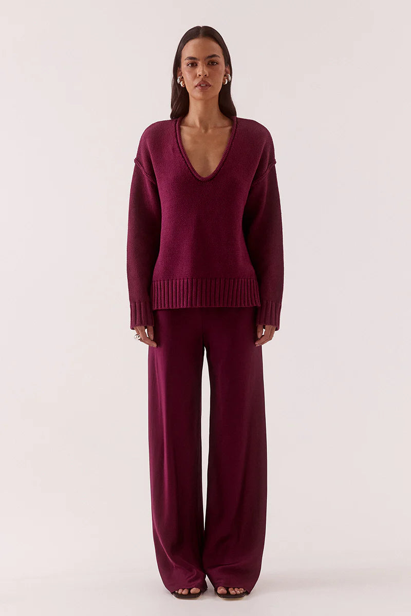 Elysian Collective Sovere Studio Blake Bias Pant Blackberry