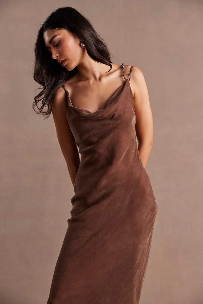 Elysian Collective Sovere Studio Heirloom Dress Chocolate