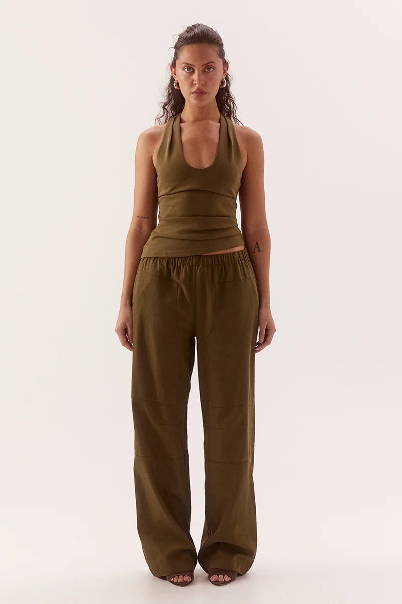 Elysian Collective Sovere Studio Lora Tank Deep Khaki