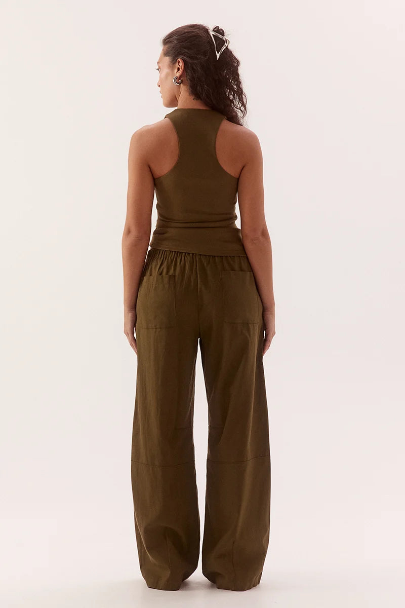 Elysian Collective Sovere Studio Lora Tank Deep Khaki