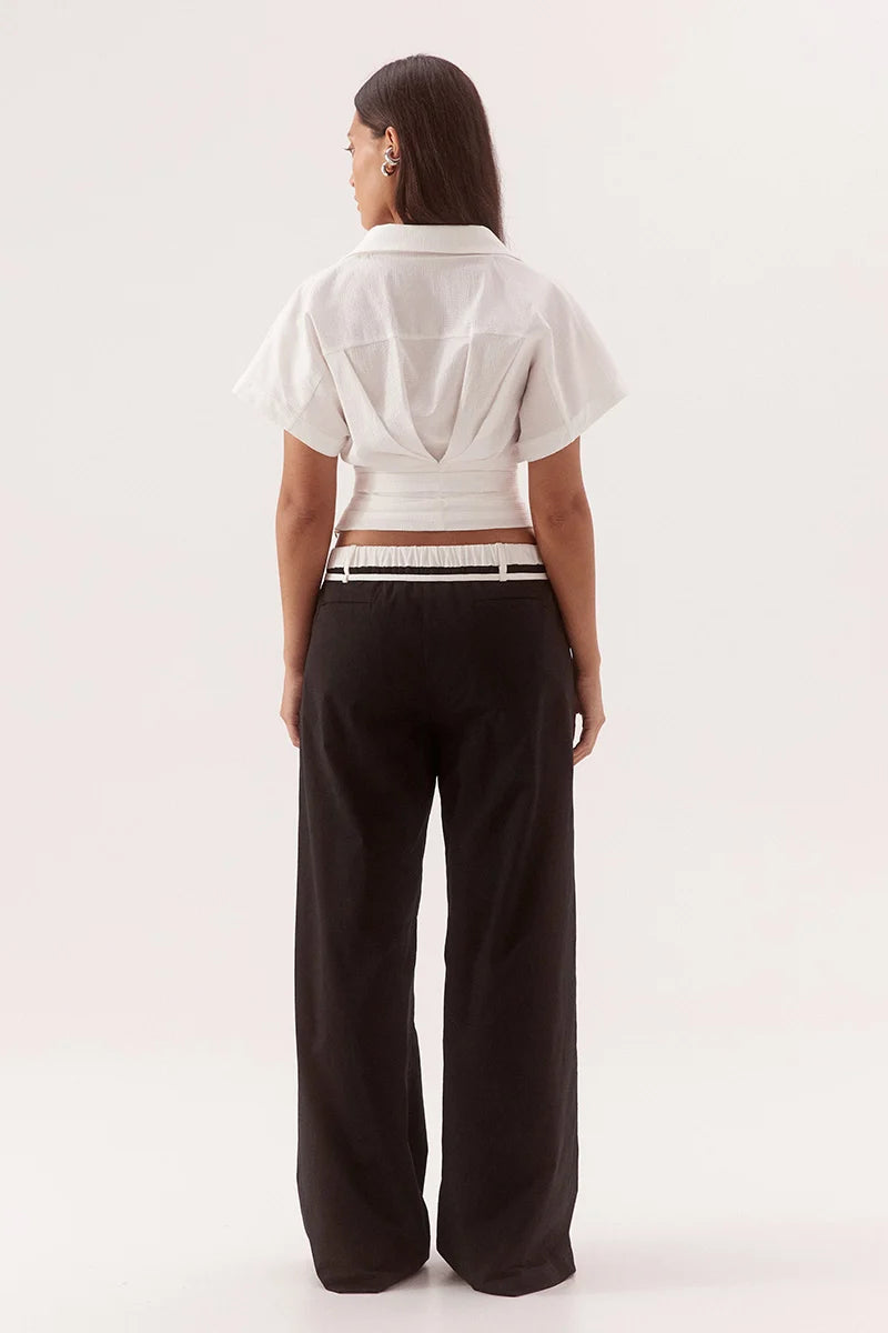 Elysian Collective Sovere Studio Lyla Crop Shirt White