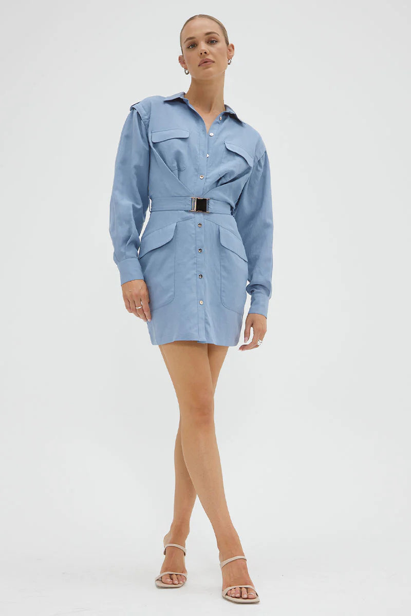 Elysian Collective Sovere Studio Nouvelle Cargo Dress Blue Haze