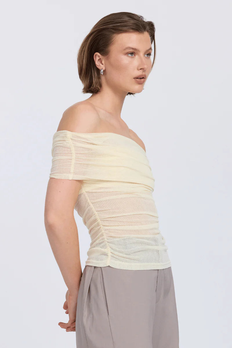 Elysian Collective Sovere Studio Rise Mesh Sleeveless Top Buttermilk