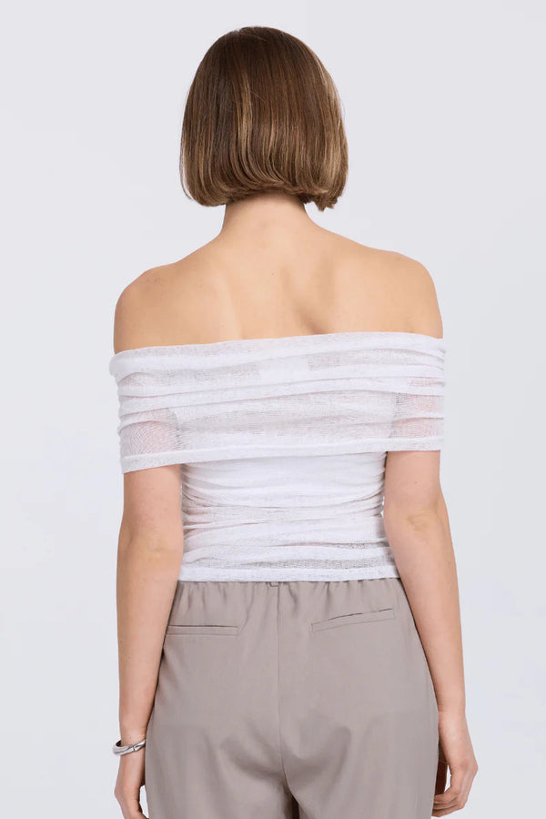 Elysian Collective Sovere Studio Rise Mesh Sleeveless Top Chalk