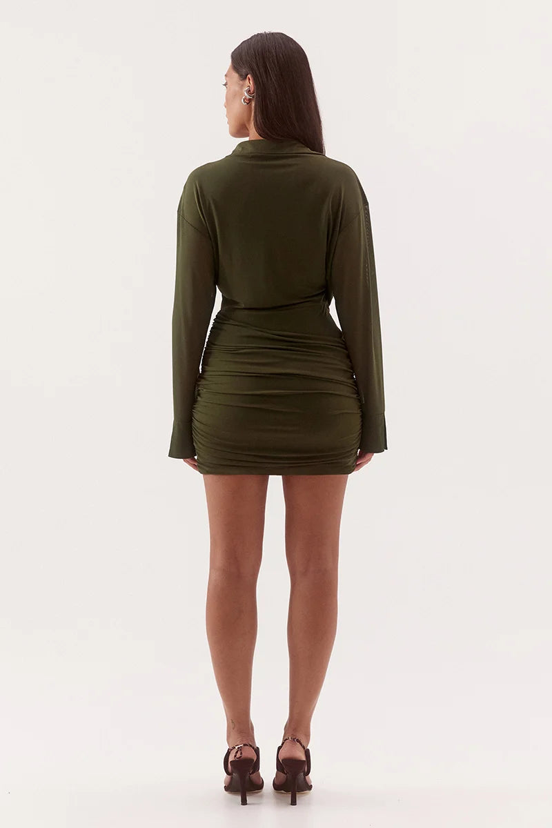 Elysian Collective Sovere Studio Selen Shirt Dress Olive