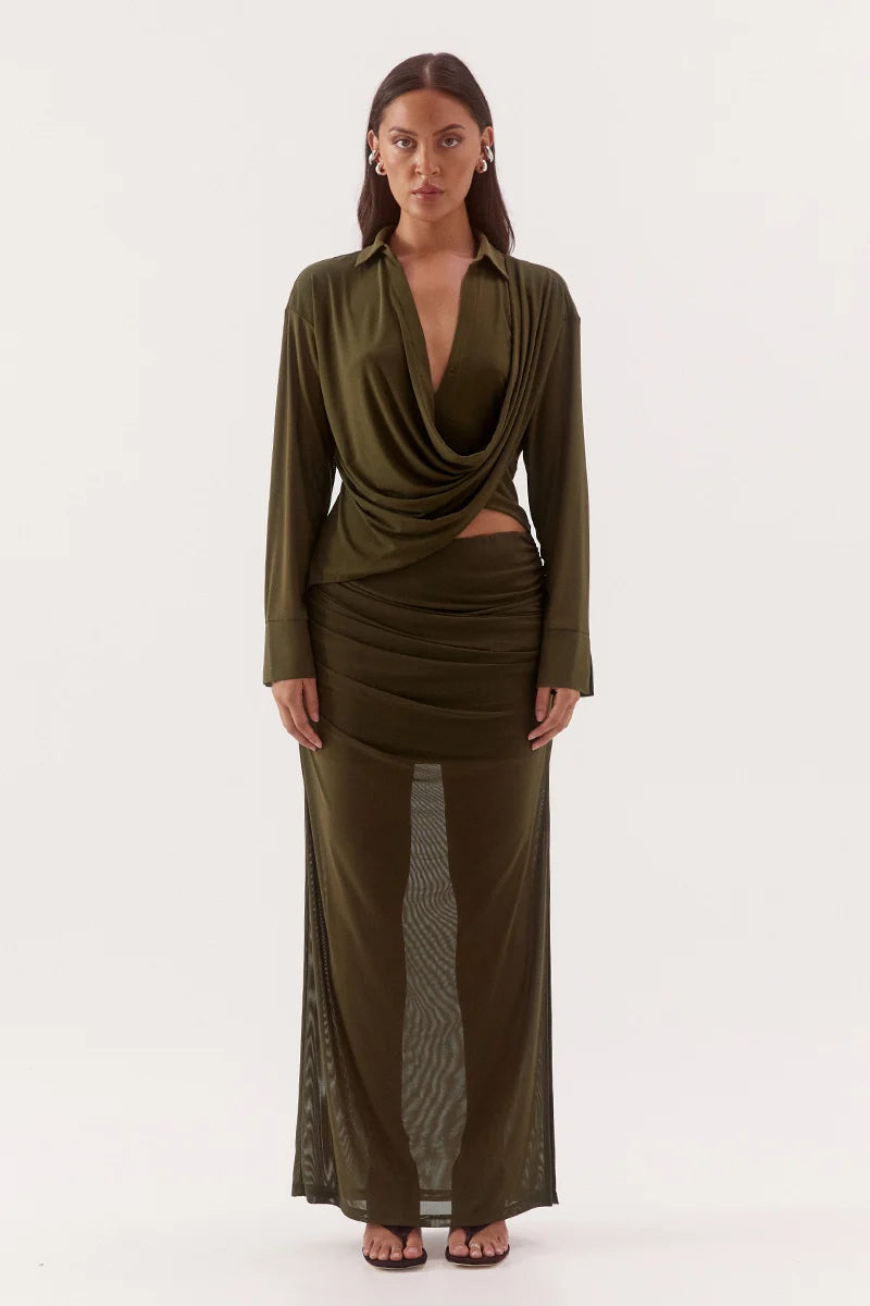 Elysian Collective Sovere Studio Selen Skirt Olive
