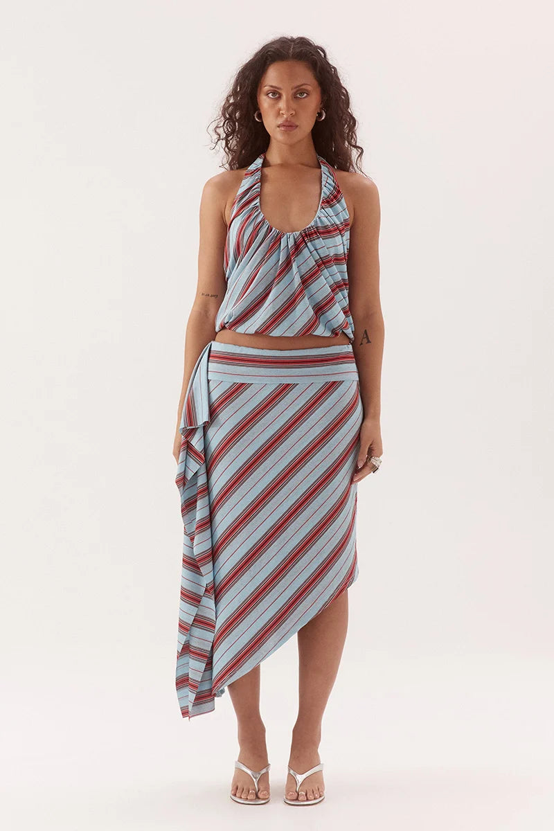 Elysian Collective Sovere Studio Zumi Stripe Skirt Zumi Stripe Blue