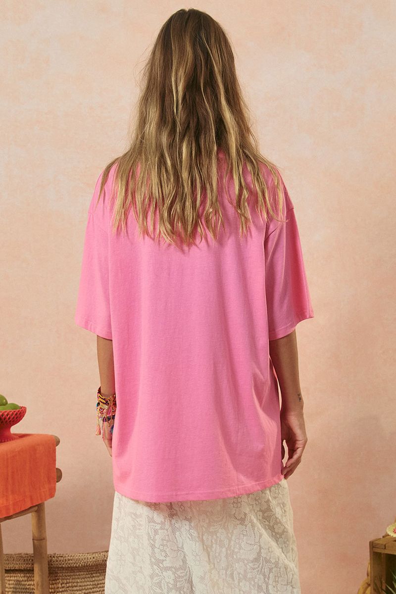 Elysian Collective Spell And The Gypsy Collective Marina Piccola Oversized Biker Tee Cosmos Pink