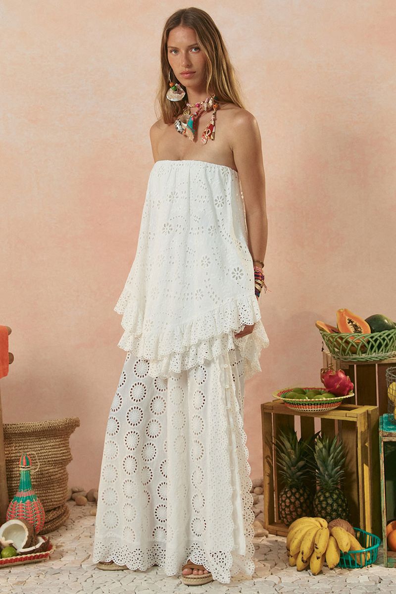 Elysian Collective Spell And The Gypsy Collective Yaya Lace Scarf Mini Dress Antique White 