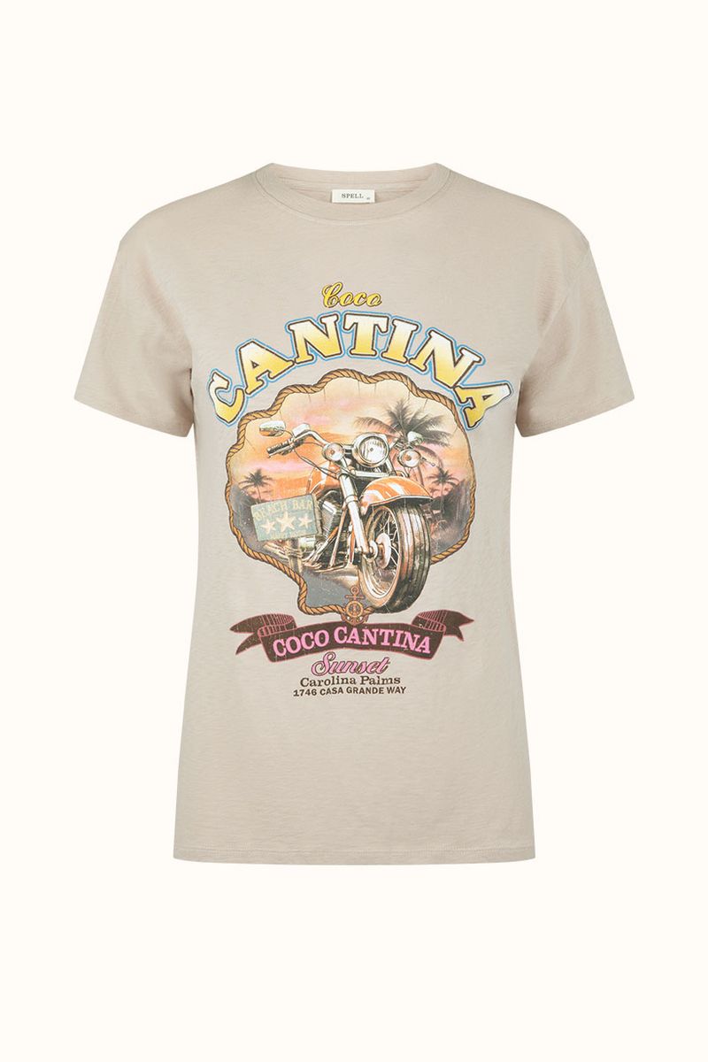 Elysian Collective Spell And The Gypsy Collective Coco Cantina Biker Tee Taupe