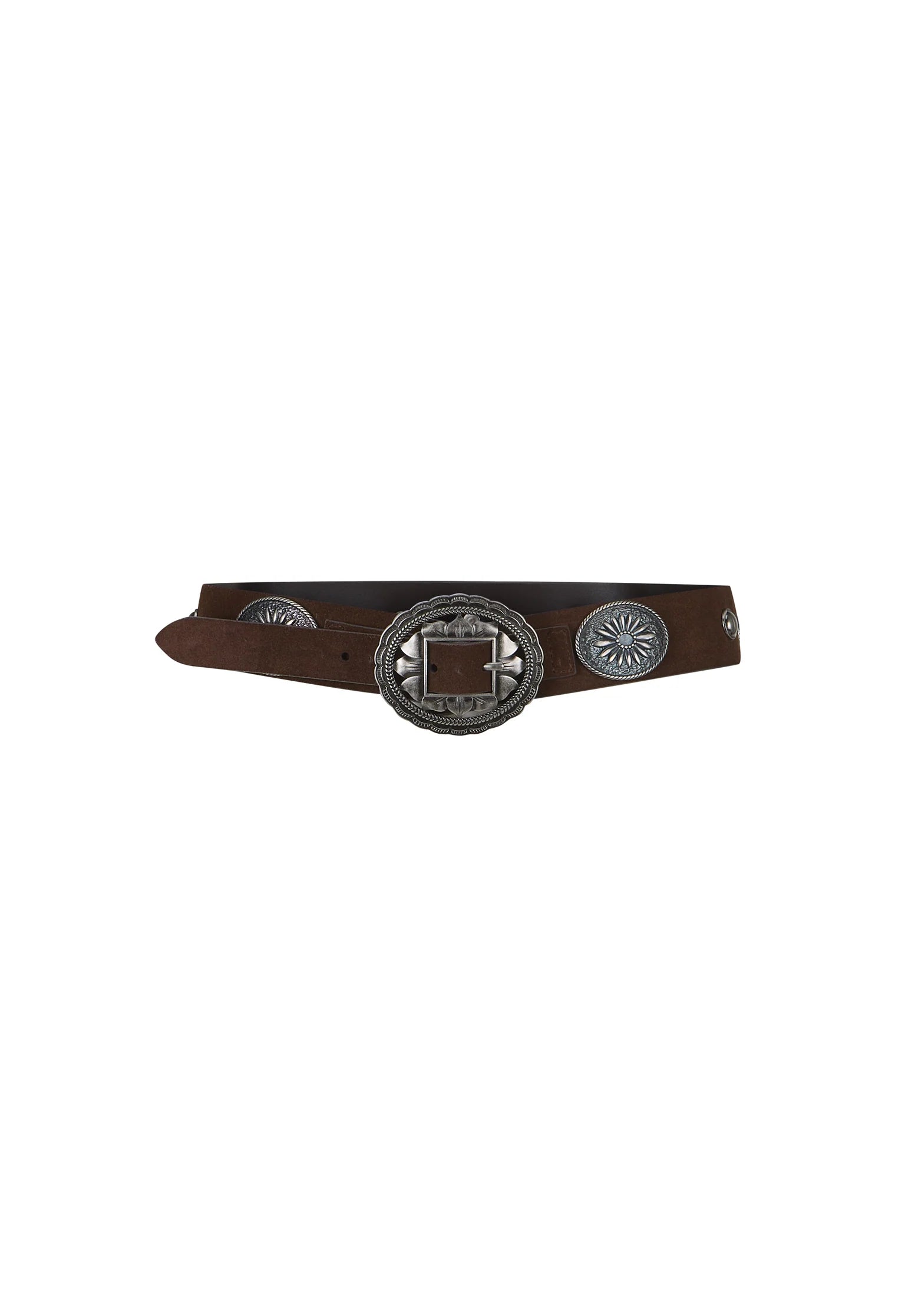 Elysian Collective Spell Clandestine Suede Belt Chocolate