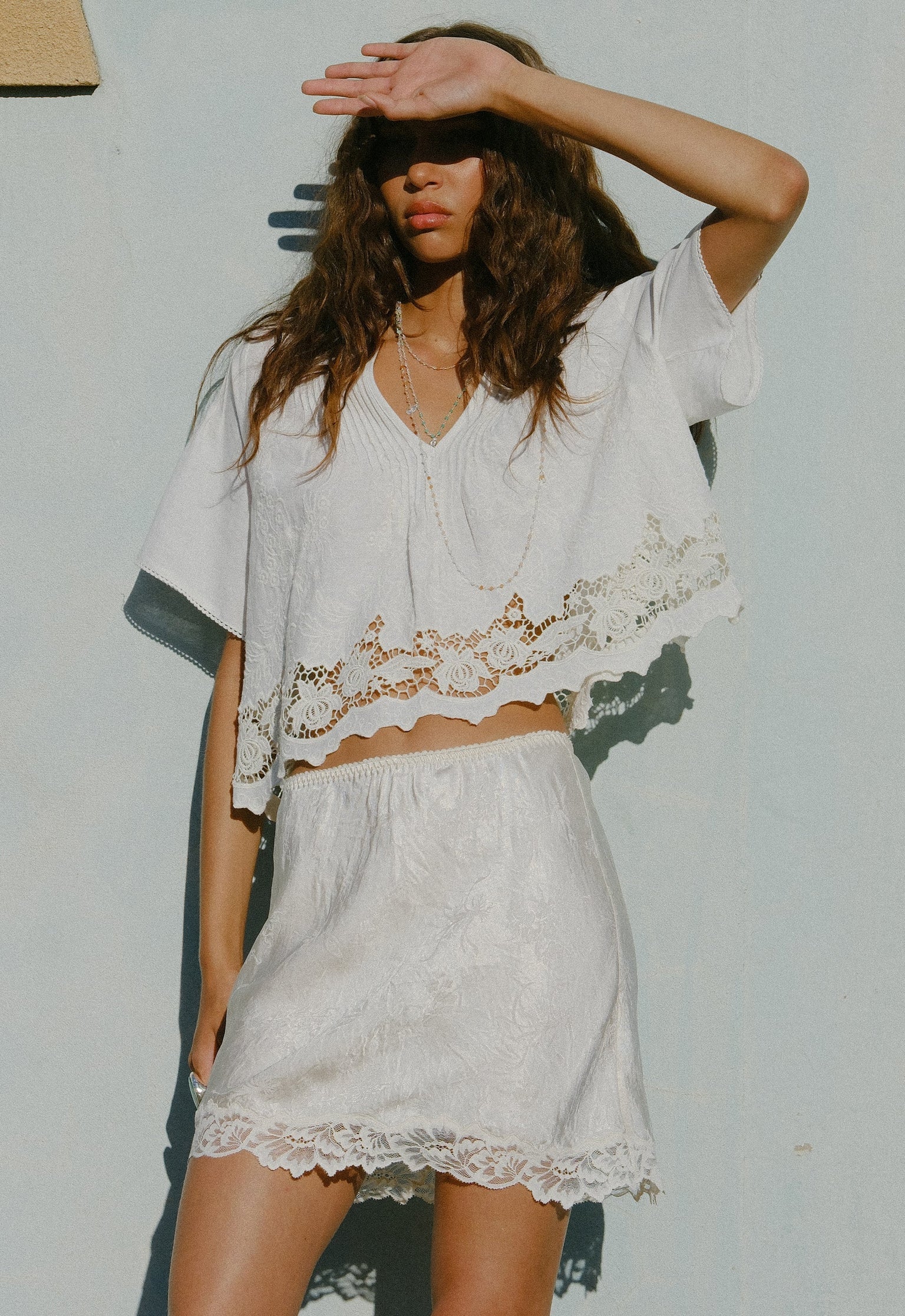 Elysian Collective Spell Dubois Mini Skirt Pearl