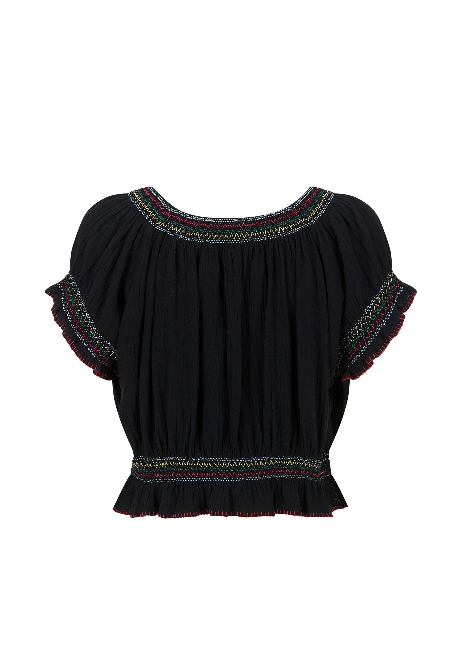 Elysian Collective Spell Feliz Crop Blouse Woodland Black