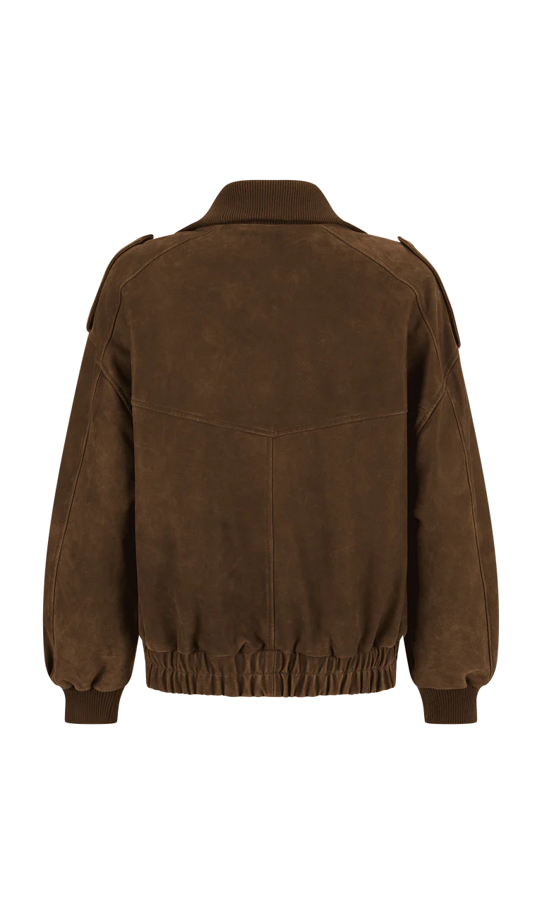 Elysian Collective Spell Fontaine Leather Bomber Vintage Brown