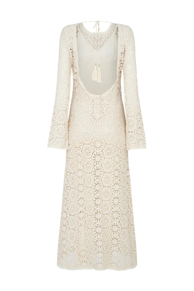 Elysian Collective Spell Helena Crochet Lace Gown Cream