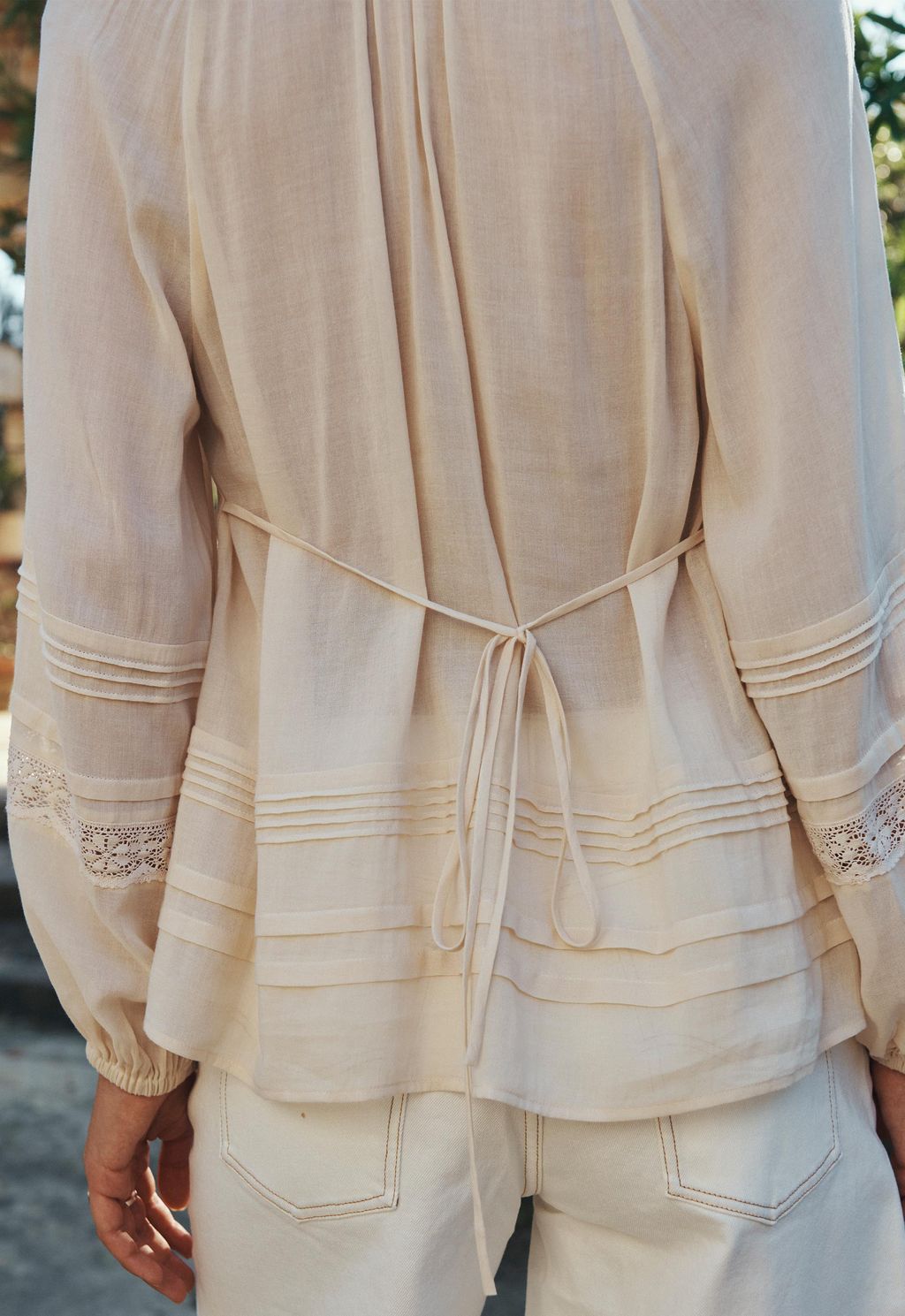 Elysian Collective Spell Hera Lace Blouse Macadamia