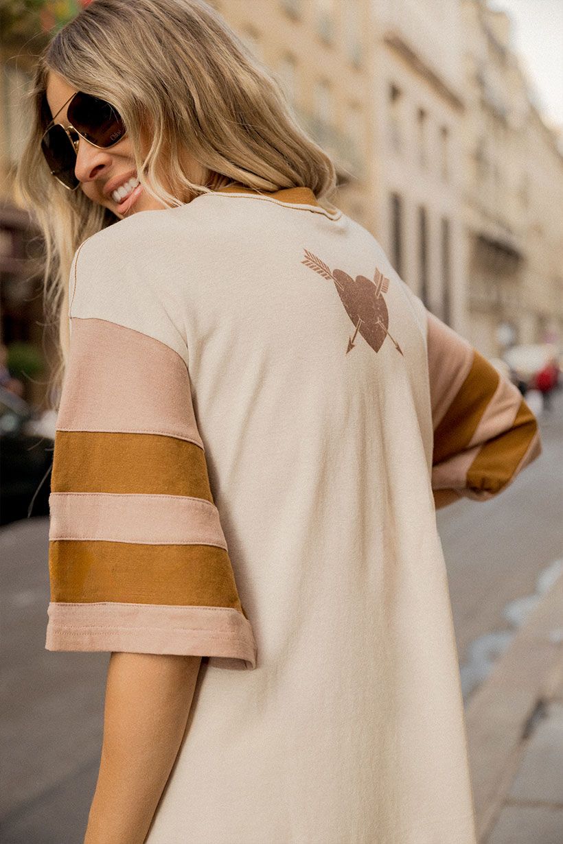 Elysian Collective Spell Homecoming Oversized Biker Tee Stone