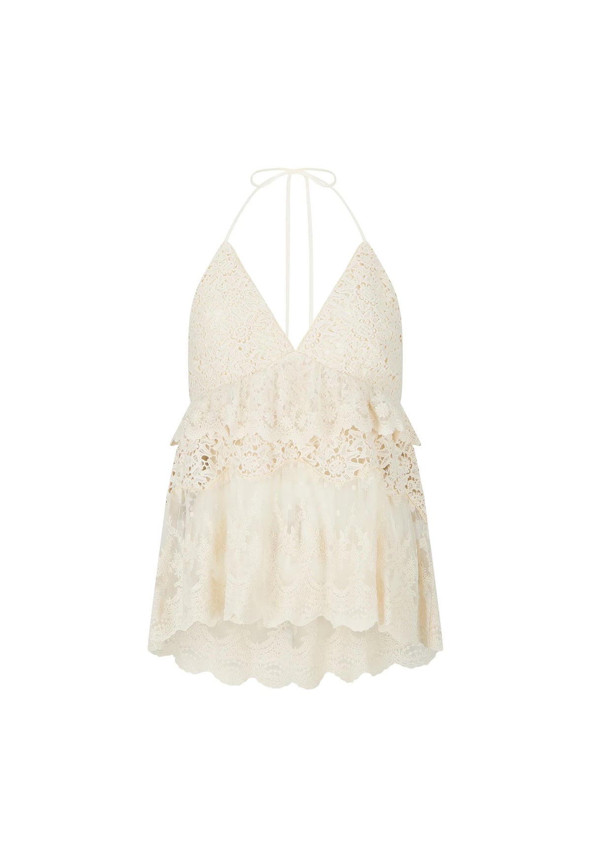 Elysian Collective Spell Irma Lace Halter Pearl
