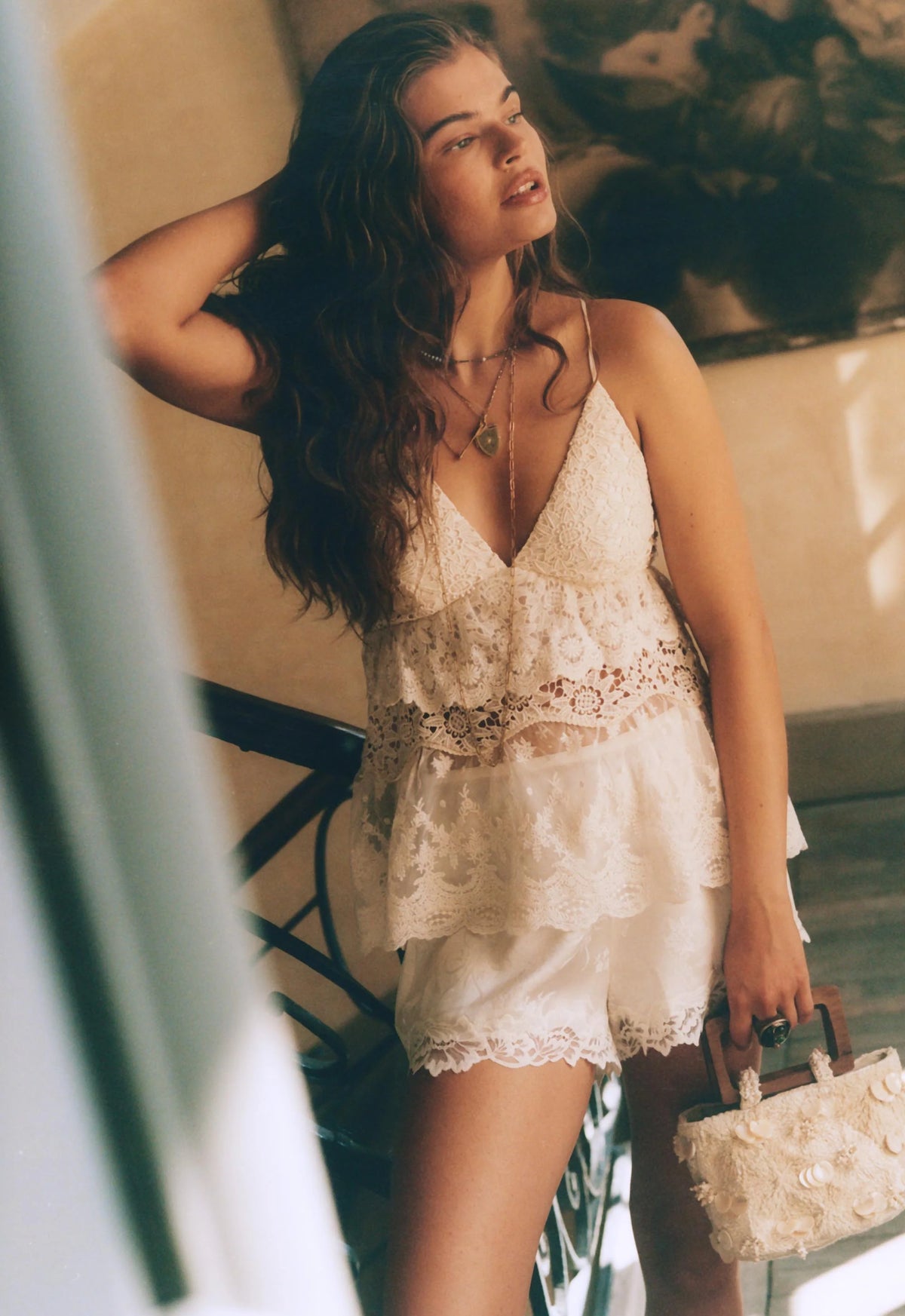 Elysian Collective Spell Irma Lace Halter Pearl