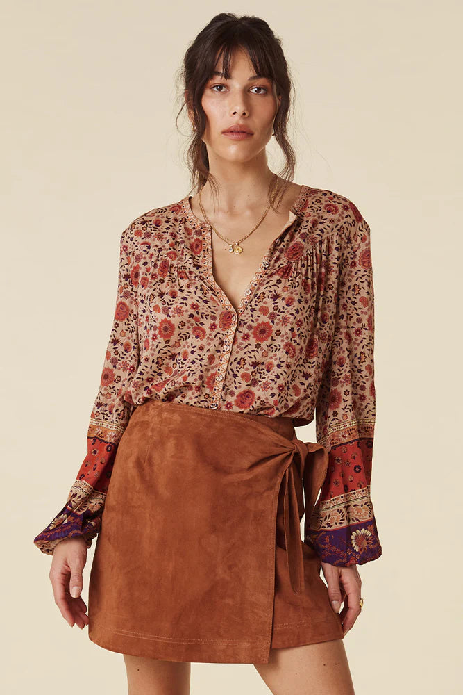 Elysian Collective Spell Lady Untamed Blouse Tea Leaf