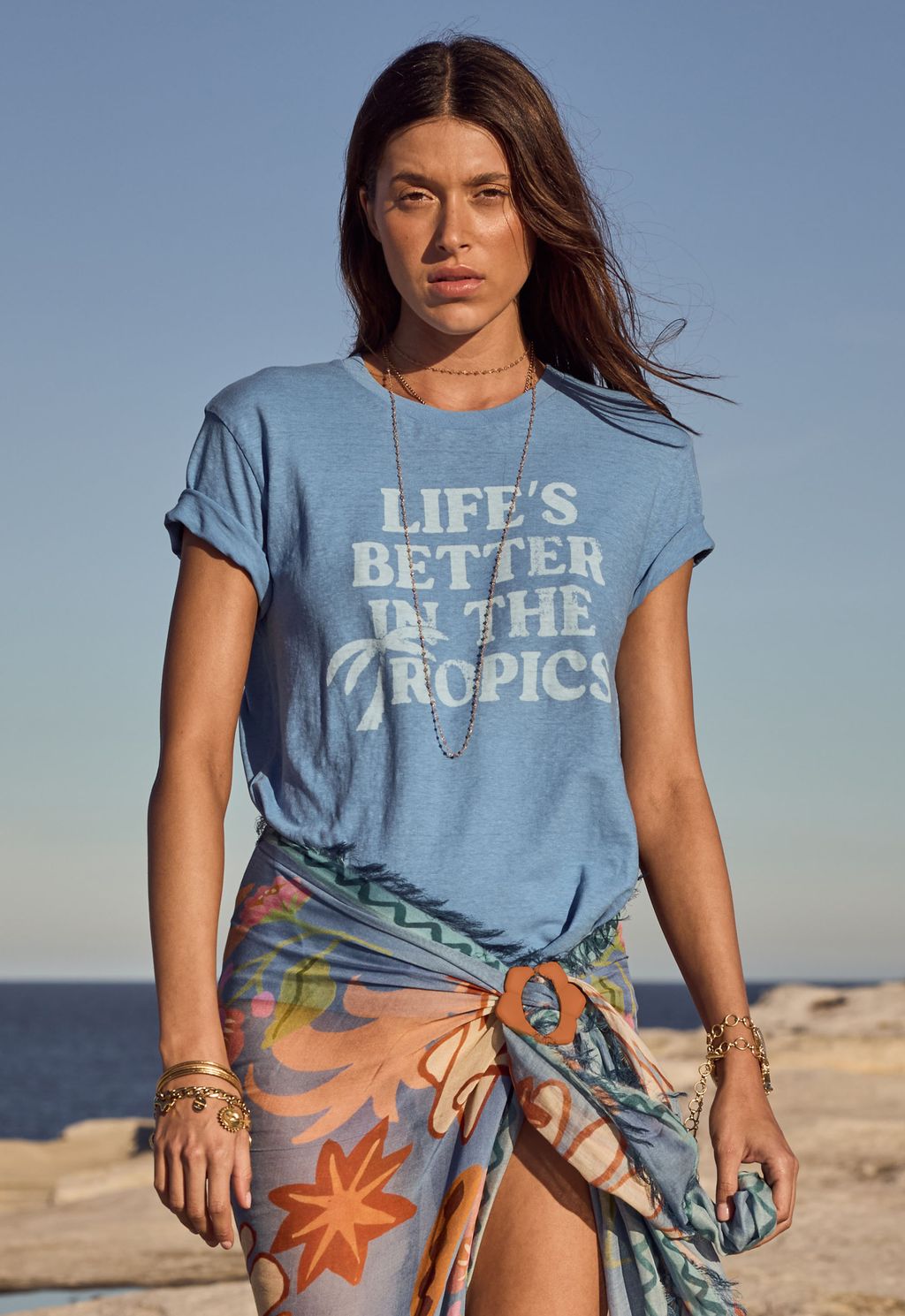 Elysian Collective Spell Life's Better Tee Vintage Blue