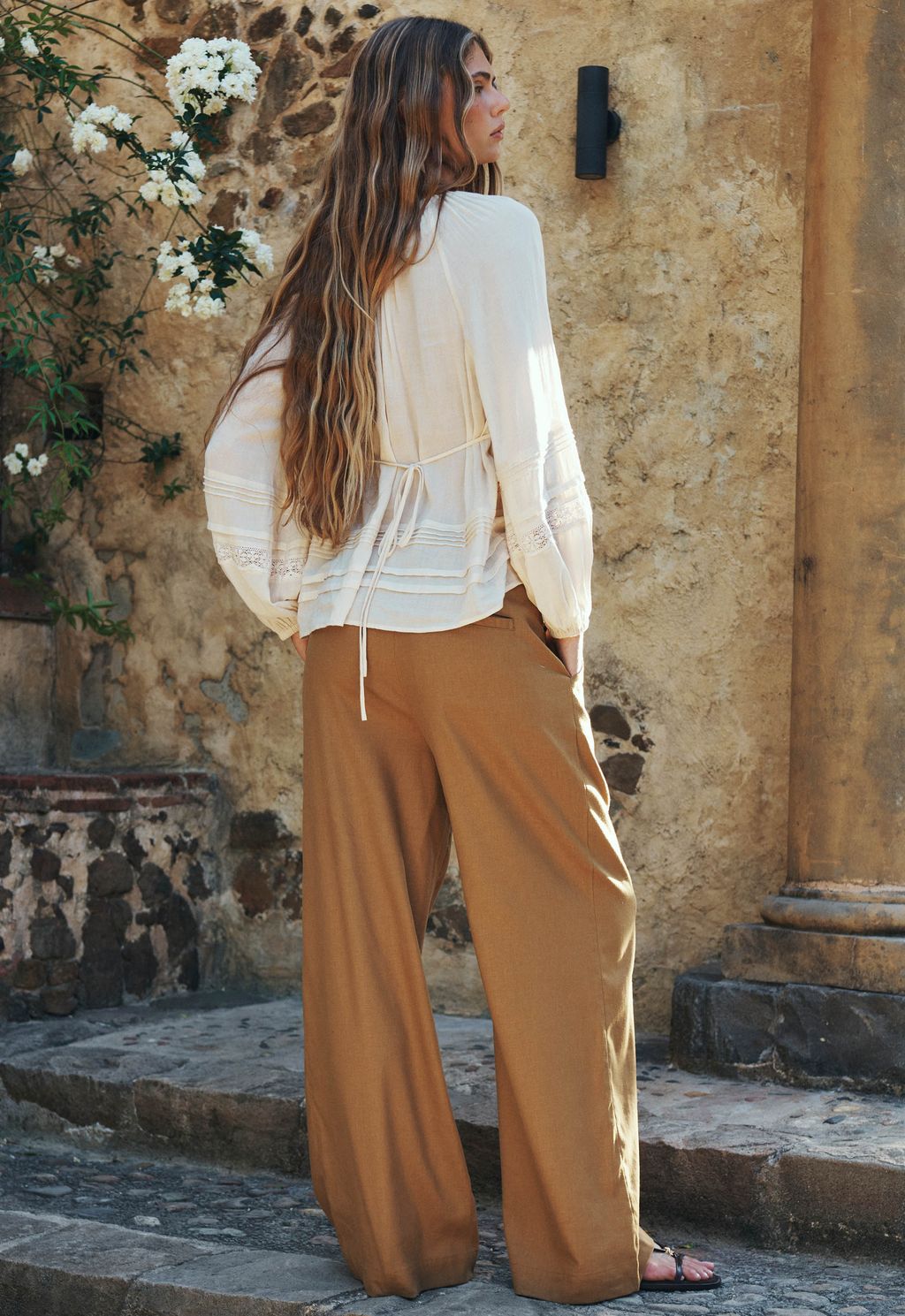 Elysian Collective Spell London Pleated Pant Tan