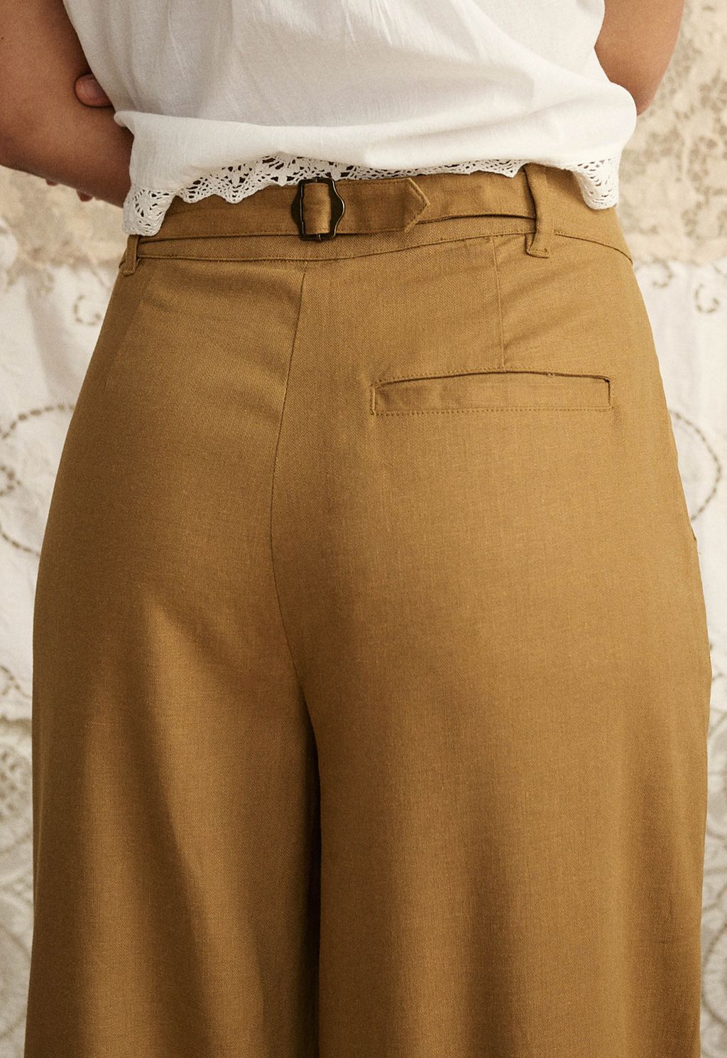 Elysian Collective Spell London Pleated Pant Tan