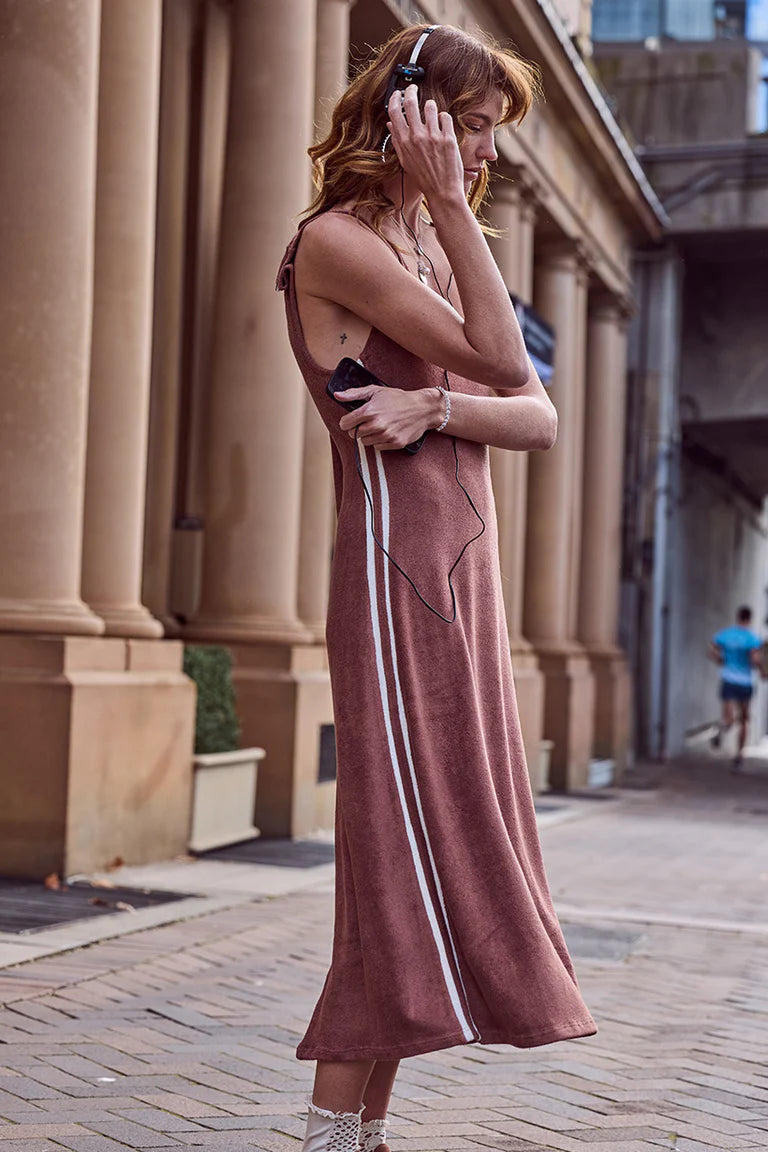 Elysian Collective Spell Luciana Terry Maxi Dress Chocolate