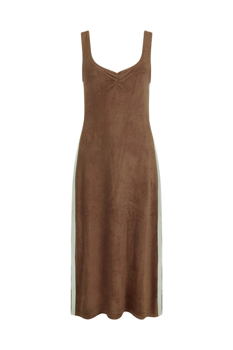 Elysian Collective Spell Luciana Terry Maxi Dress Chocolate