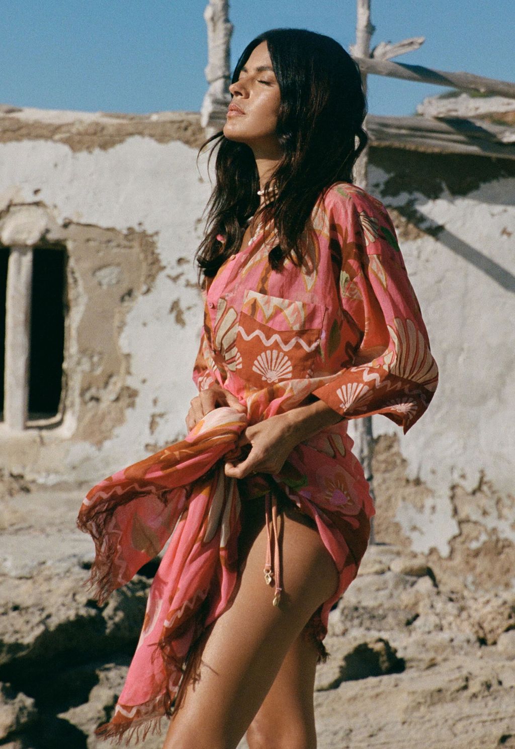 Elysian Collective Spell Oceana Travel Scarf Coral