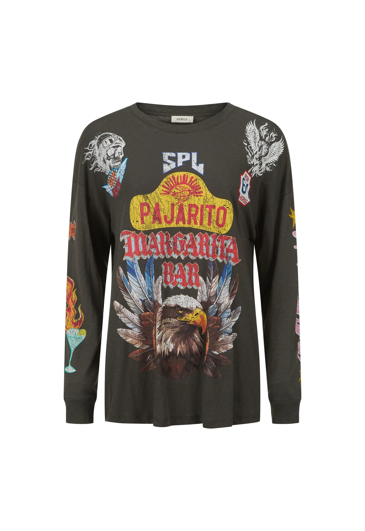 Elysian Collective Spell Pajarito Long Sleeve Tee Charcoal
