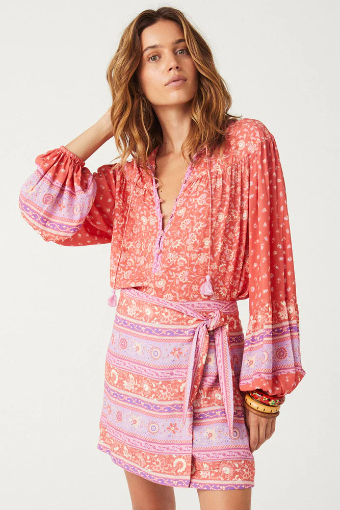 Elysian Collective Spell Sunshine Bandit Blouse Cayenne 