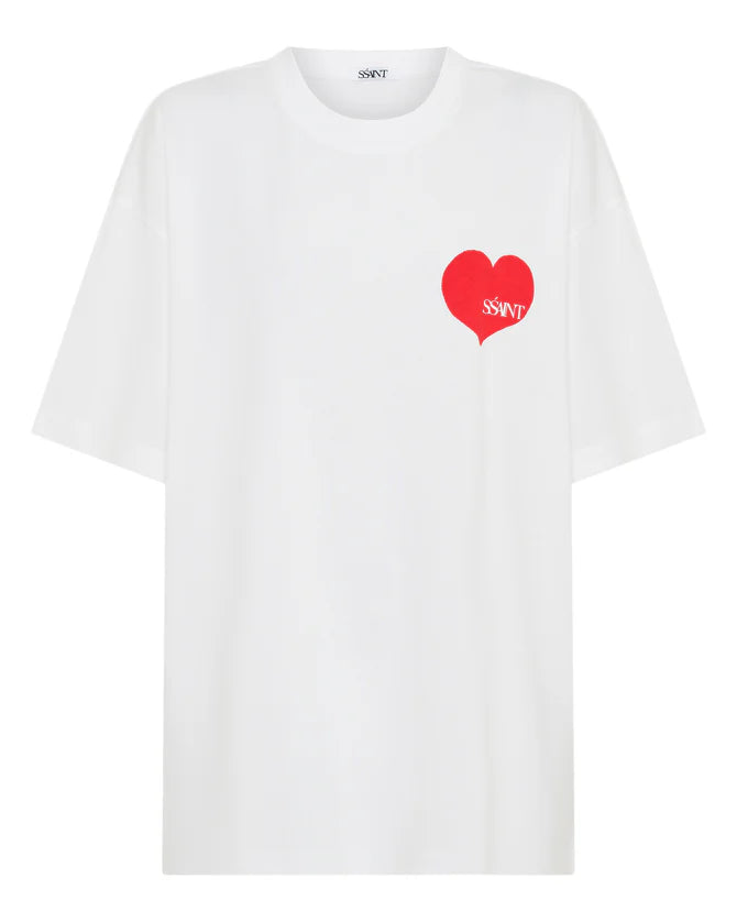 Elysian Collective Ssaint Heart Tee White Red