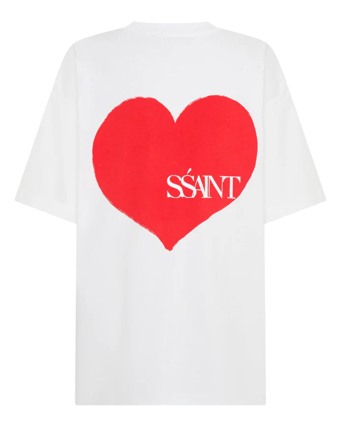 Elysian Collective Ssaint Heart Tee White Red