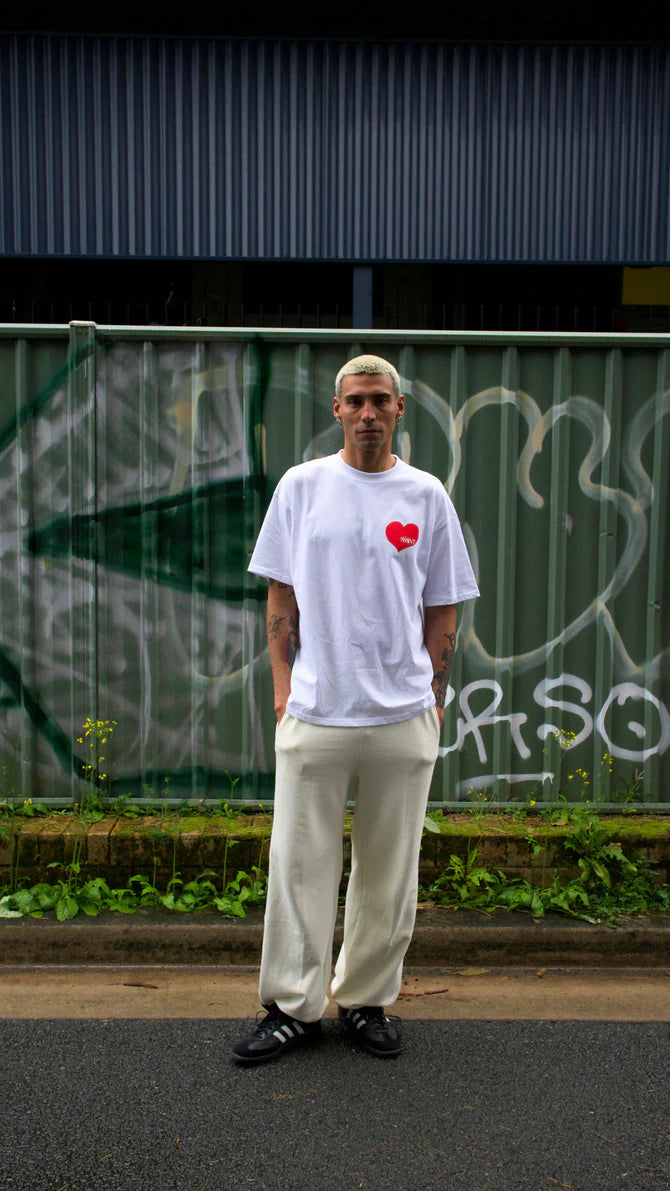 Elysian Collective Ssaint Heart Tee White Red