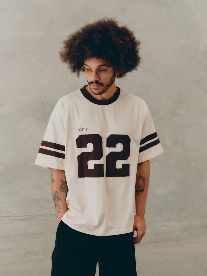 SSAINT -  22 MOTION TEE (CREAM & ESPRESSO)