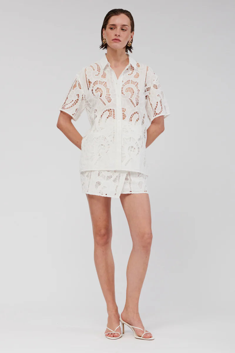 Elysian Collective Suboo Florence Lace Shirt White