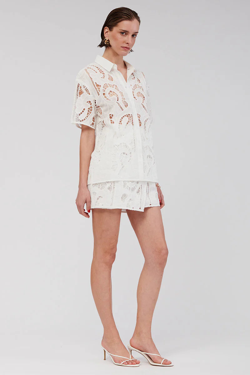 Elysian Collective Suboo Florence Lace Shirt White