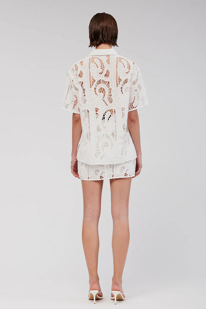 Elysian Collective Suboo Florence Lace Shirt White