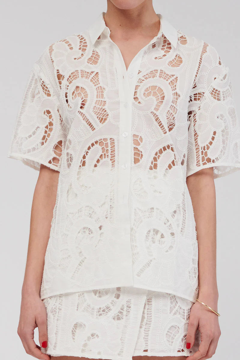 Elysian Collective Suboo Florence Lace Shirt White