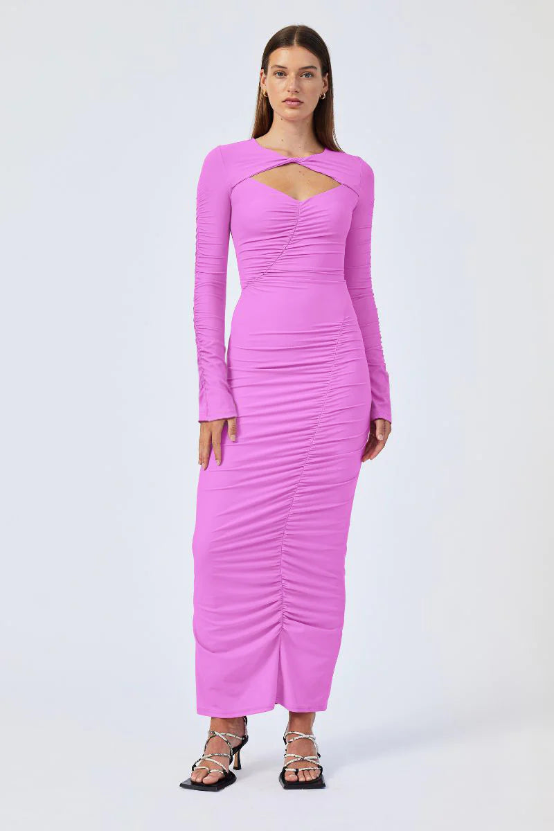 Elysian Collective Suboo Ivy Long Sleeve Dress Fuchsia