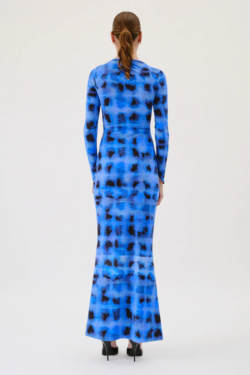 Elysian Collective Suboo Shibori Long Sleeve Rouched Maxi Dress